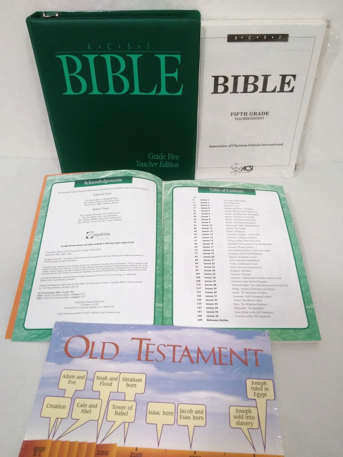 ACSI Purposeful Design Bible Gr 5 Teacher & Student Edition + Visuals, Like New