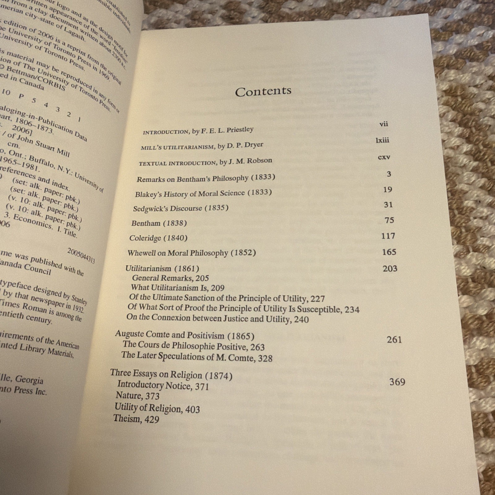 Collected Works of John Stuart Mill, Volume 10 : Essays on Ethics, Religion and