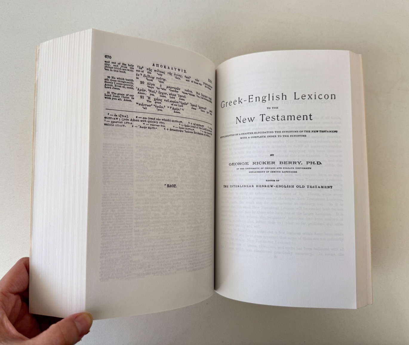 INTERLINEAR GREEK-ENGLISH NEW TESTAMENT WITH A By George Ricker Berry PB 1994