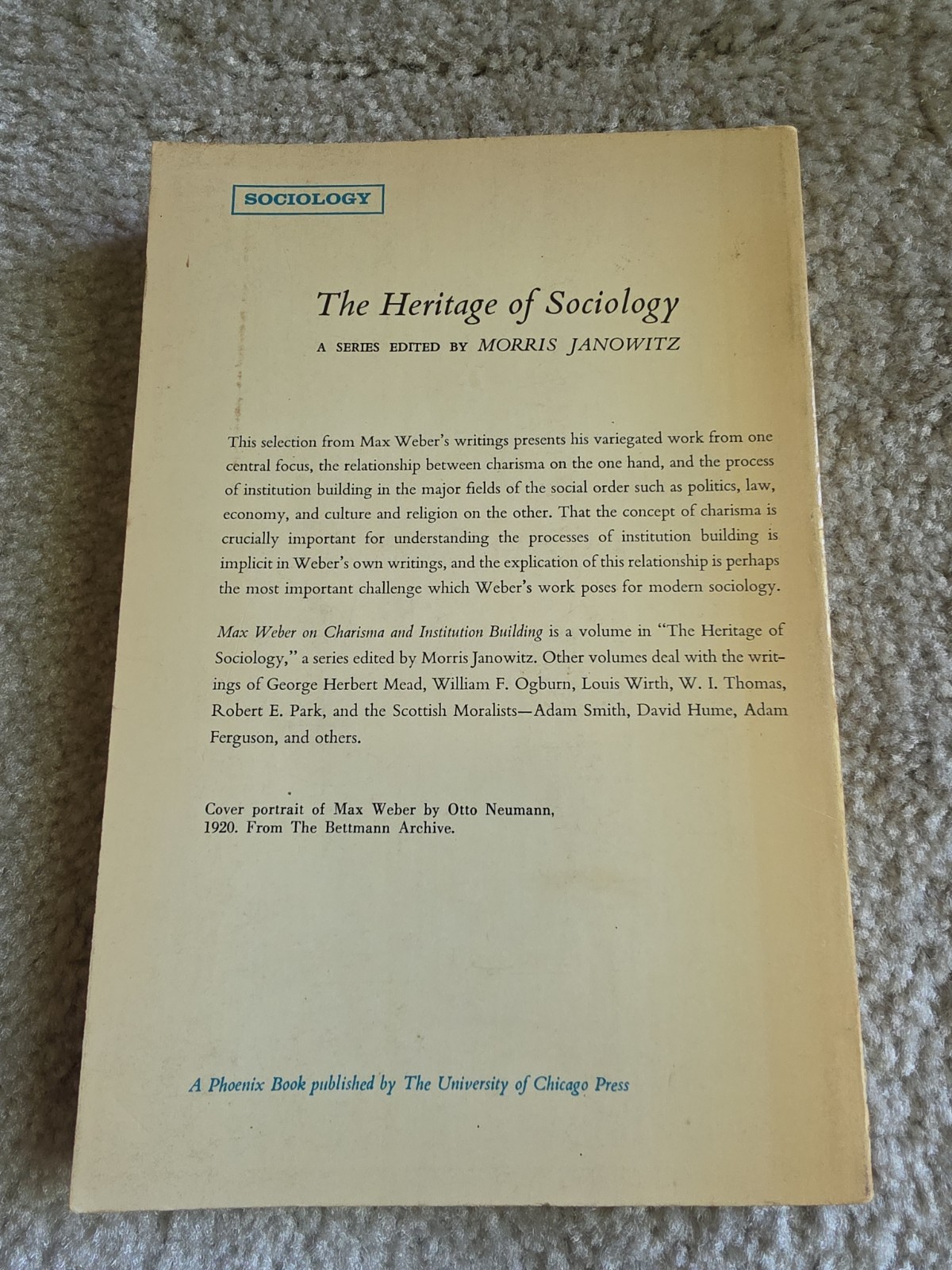 Max Webber On Charisma and Institution Building by S.N. Eisenstadt, 1968