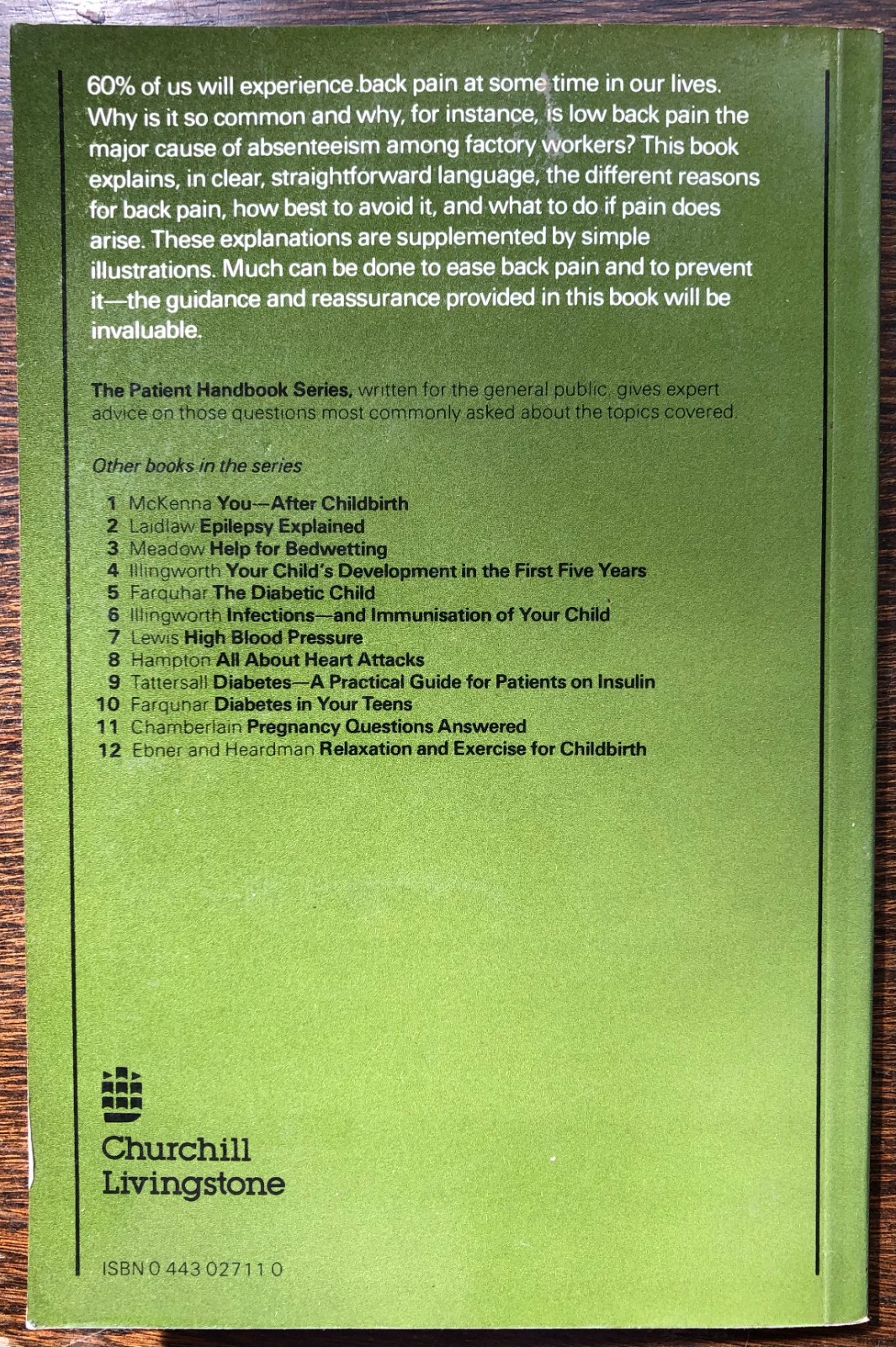 Understanding Back Pain by R.W. Porter MD-USA Patient Handbook 13-Paperback-1983