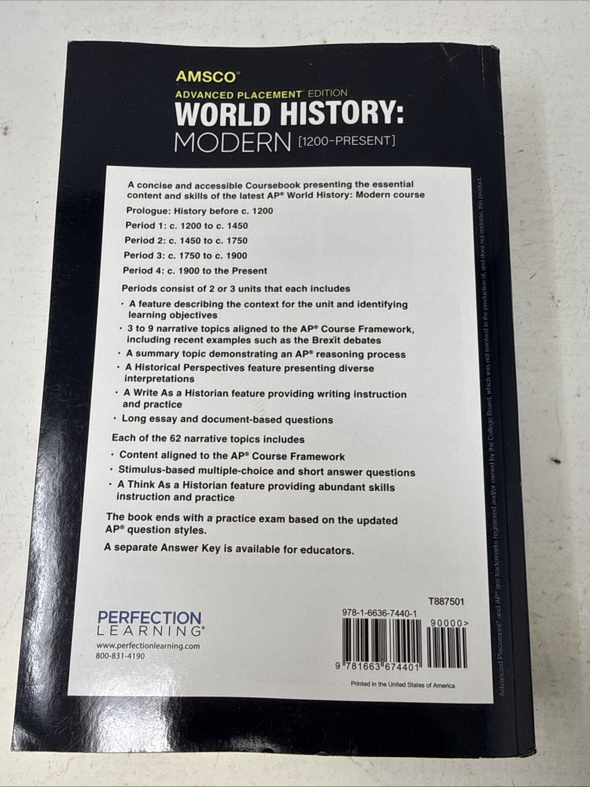 Advanced Placement World History: Modern, 2nd Edition Paperback **Unused**