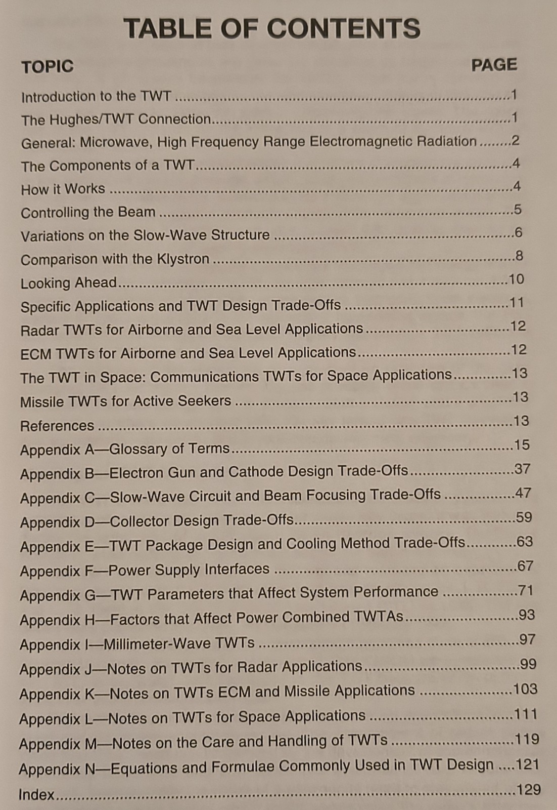 TWT TWTA Handbook RF Microwave Amplifier Guide Hughes Electron Dynamic Rare