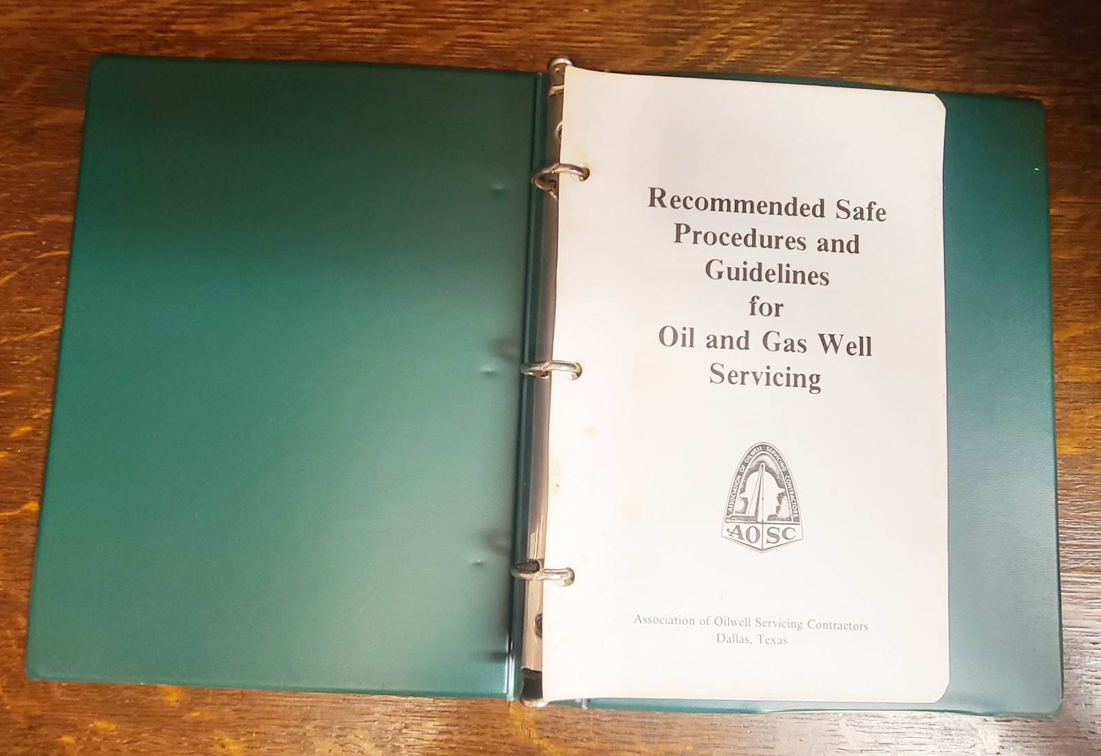 1980 AOSC Recommended Safe Procedures & Guidelines for Oil & Gas Well Servicing