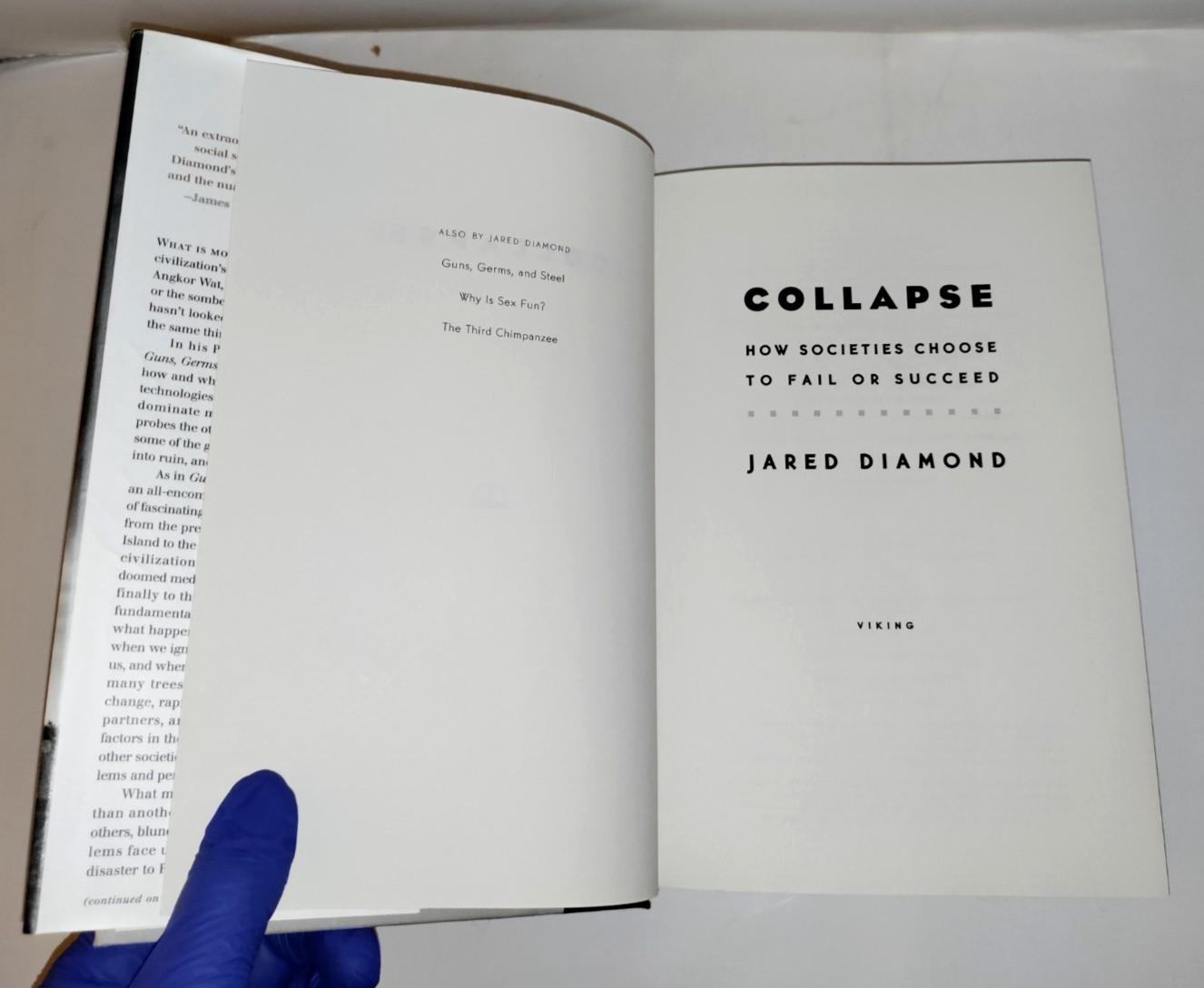 Collapse : How Societies Choose to Fail or Succeed by Jared M. Diamond 2004 HC