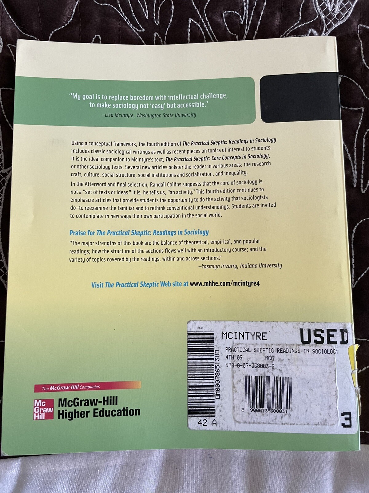 The Practical Skeptic : Readings in Sociology by Lisa J. McIntyre (2007,…