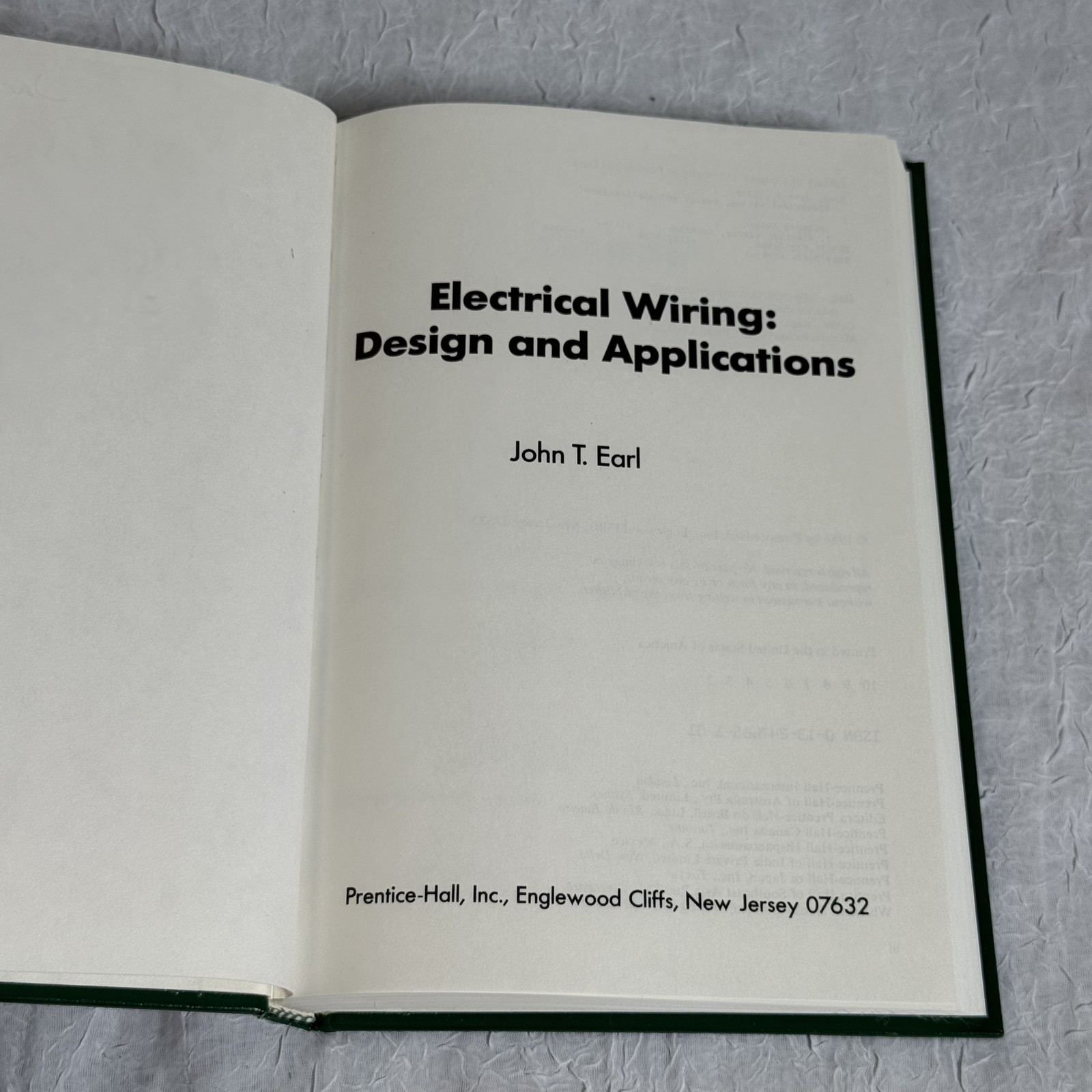 Vtg Electrical Wiring Design Applications John T Earl 1986 Hardcover Book 1st Ed