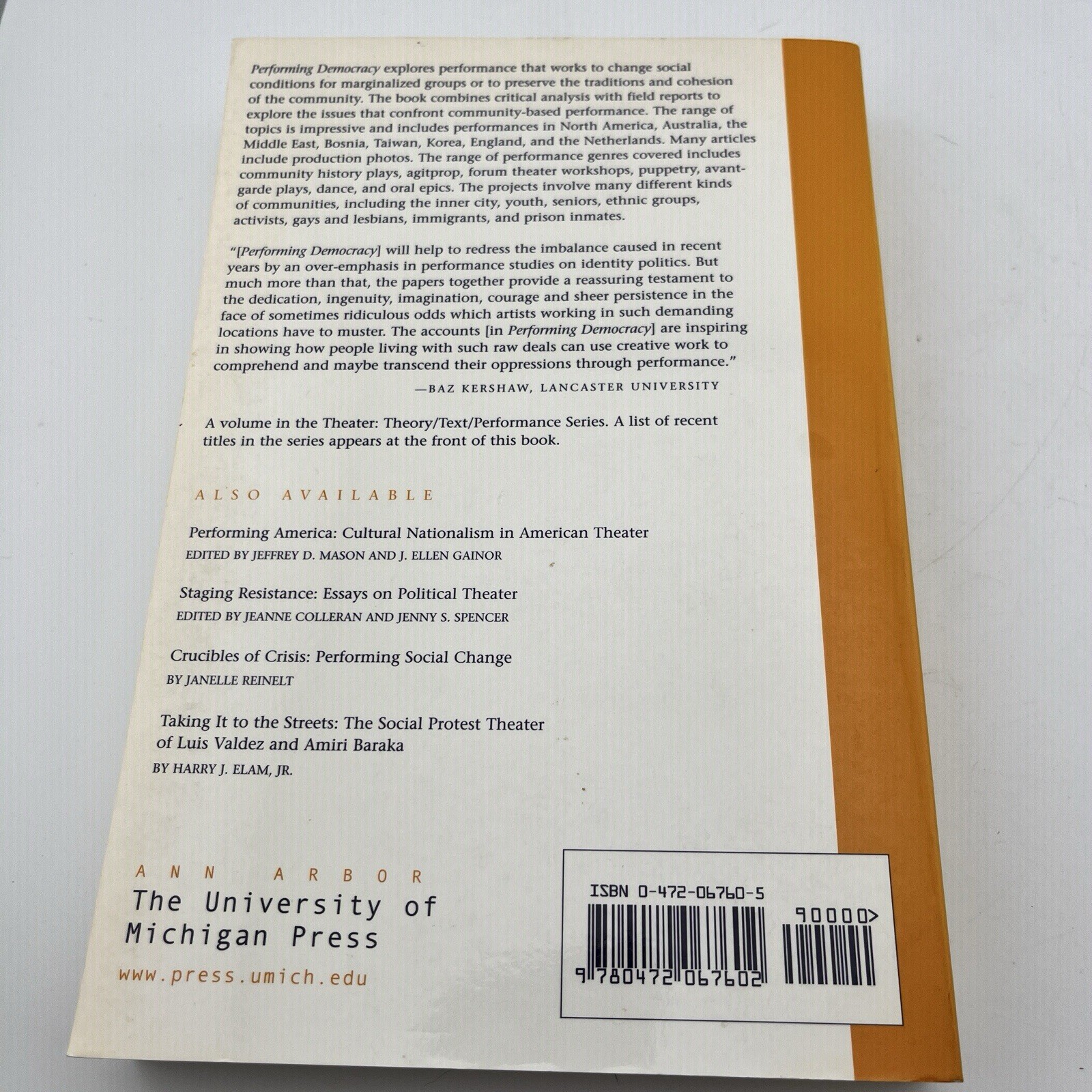 Performing Democracy: International Perspectives on Urban Community-Based Pe…