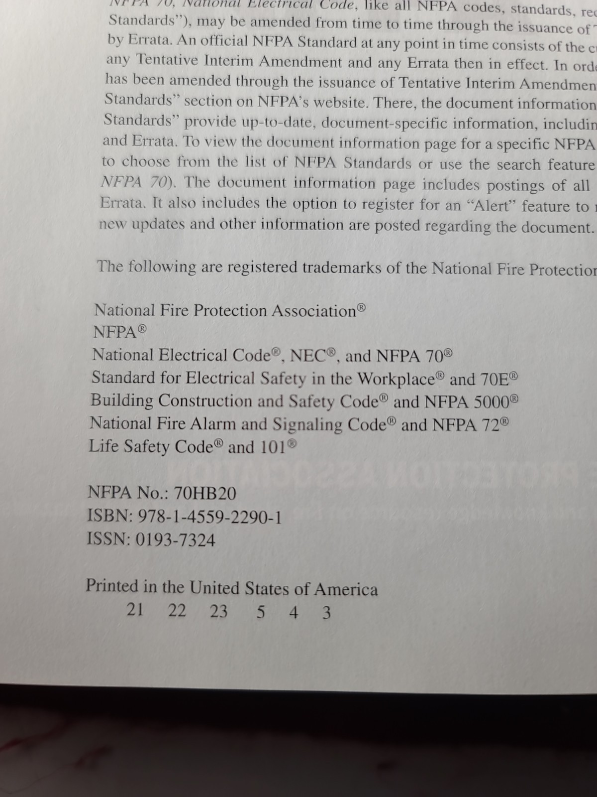 NFPA 70 National Electrical Code Handbook 2020 Edition Hardcover