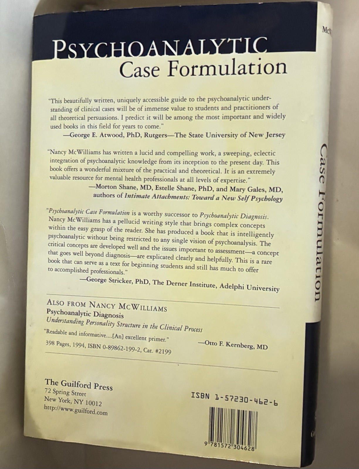 Psychoanalytic Case Formulation by Nancy McWilliams (1999, Hardcover) HCDJ