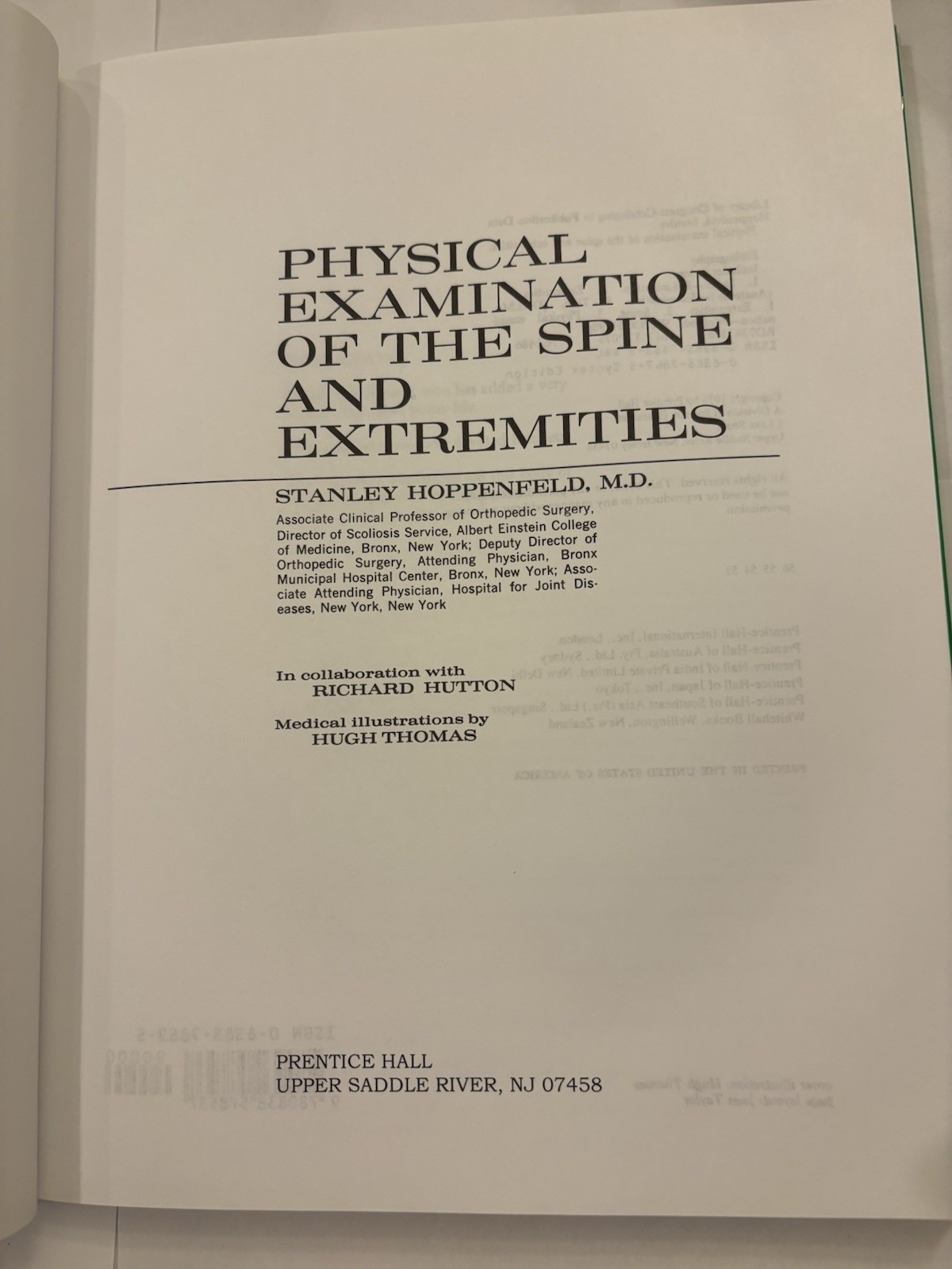 Physical Examination of the Spine and Extremities,Stanley Hoppenfeld (2019)