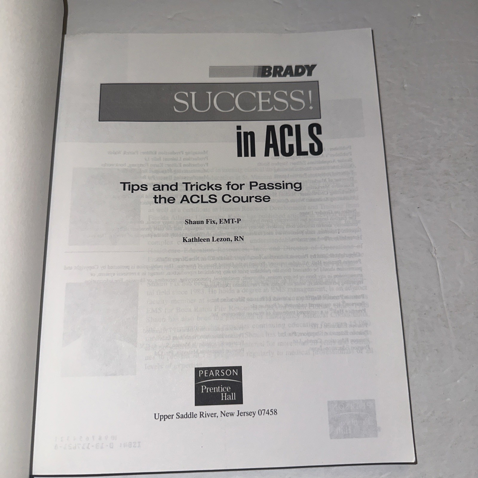 Success in ACLS Tips and Tricks for Passing the ACLS Course Shaun Fix Paperback