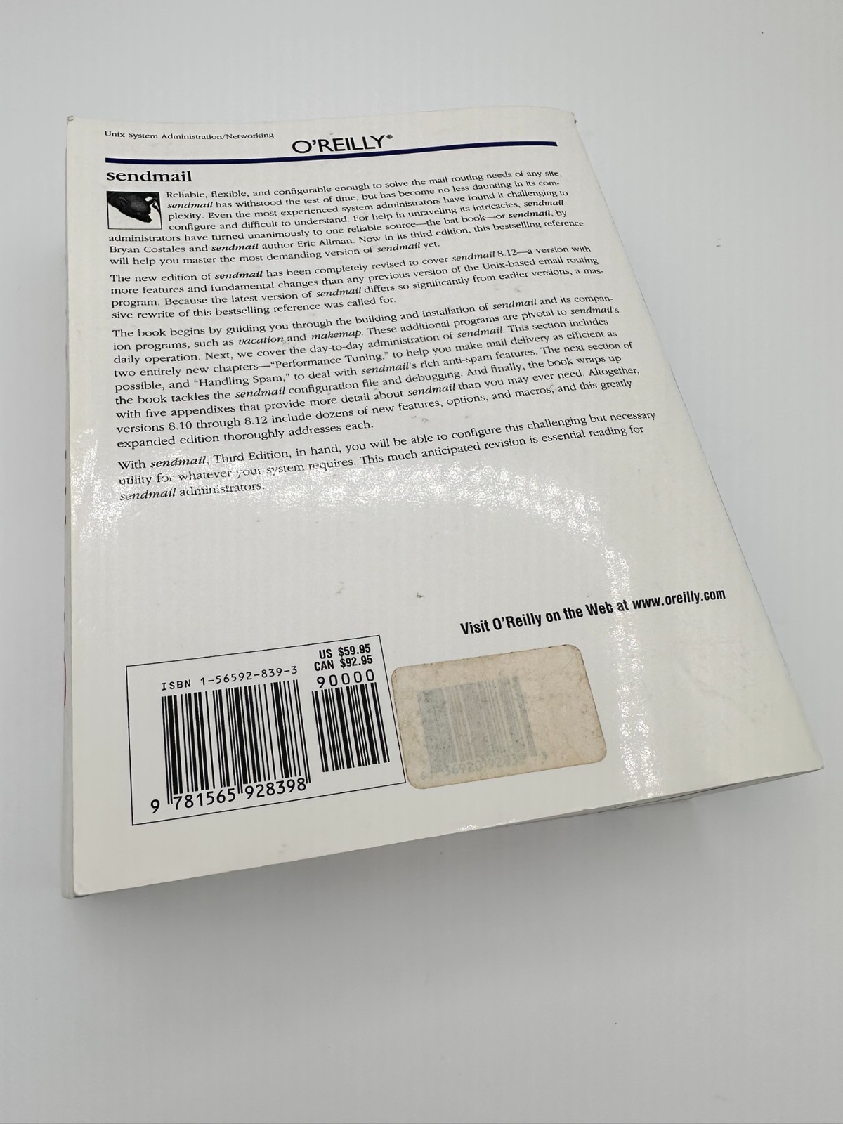O’Reilly Sendmail 3rd Edition: Building, Installing & Administering sendmail