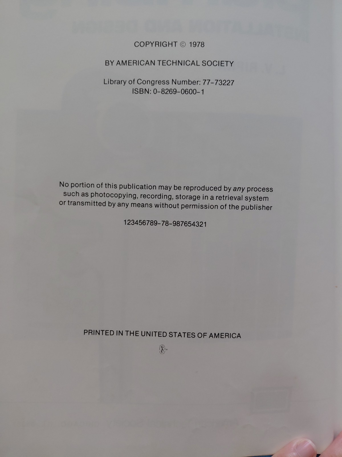 Plumbing Installation And Design Book 1978 Vintage ISBN 0826906001