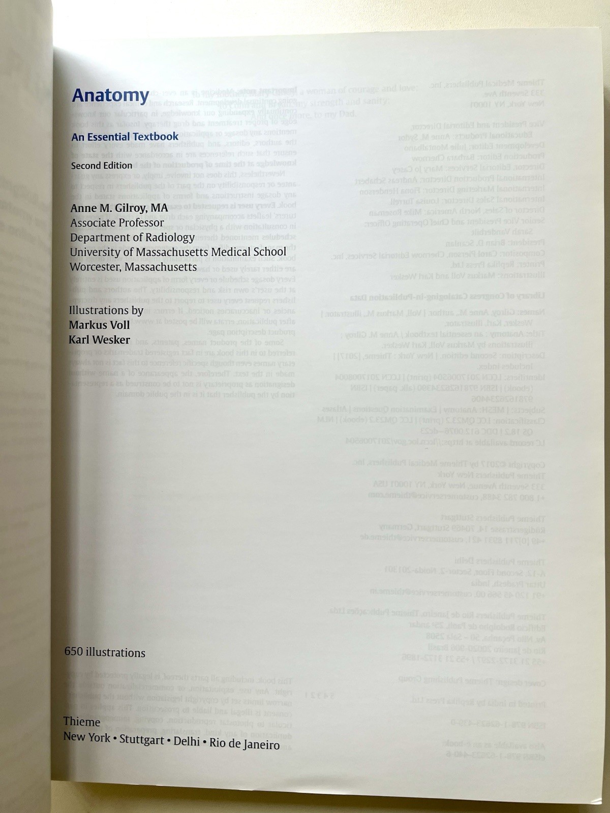 Thieme Illustrated Reviews Ser.: Anatomy an Essential Textbook by Gilroy, 2nd Ed