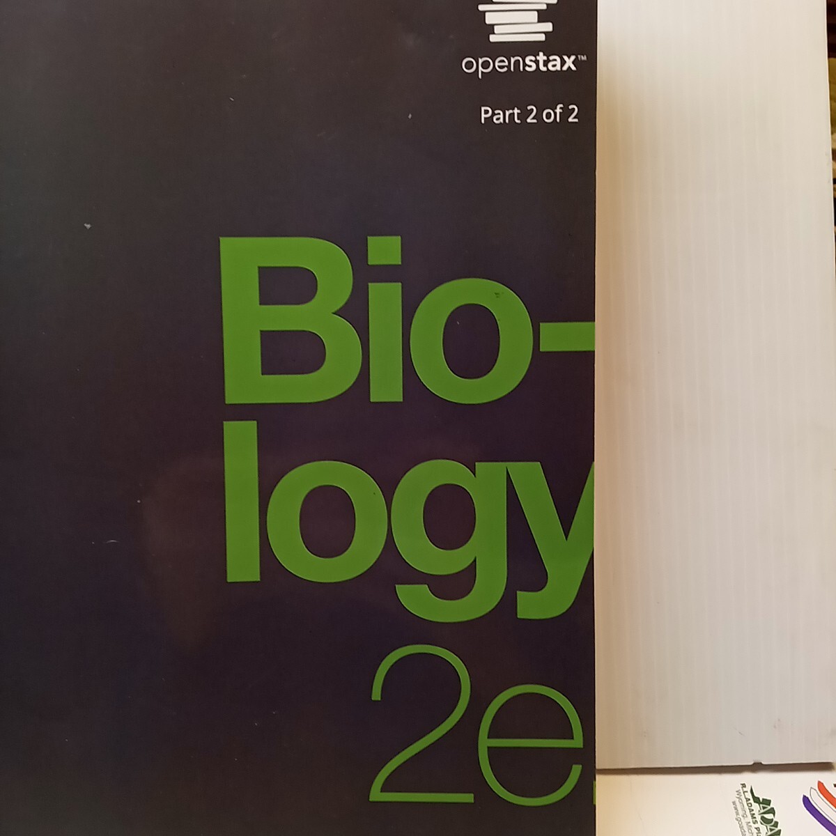 OpenStax-Biology 2e-2020-Mary Ann Clark Volume 1 & 2 Set Softcover PB Very Good