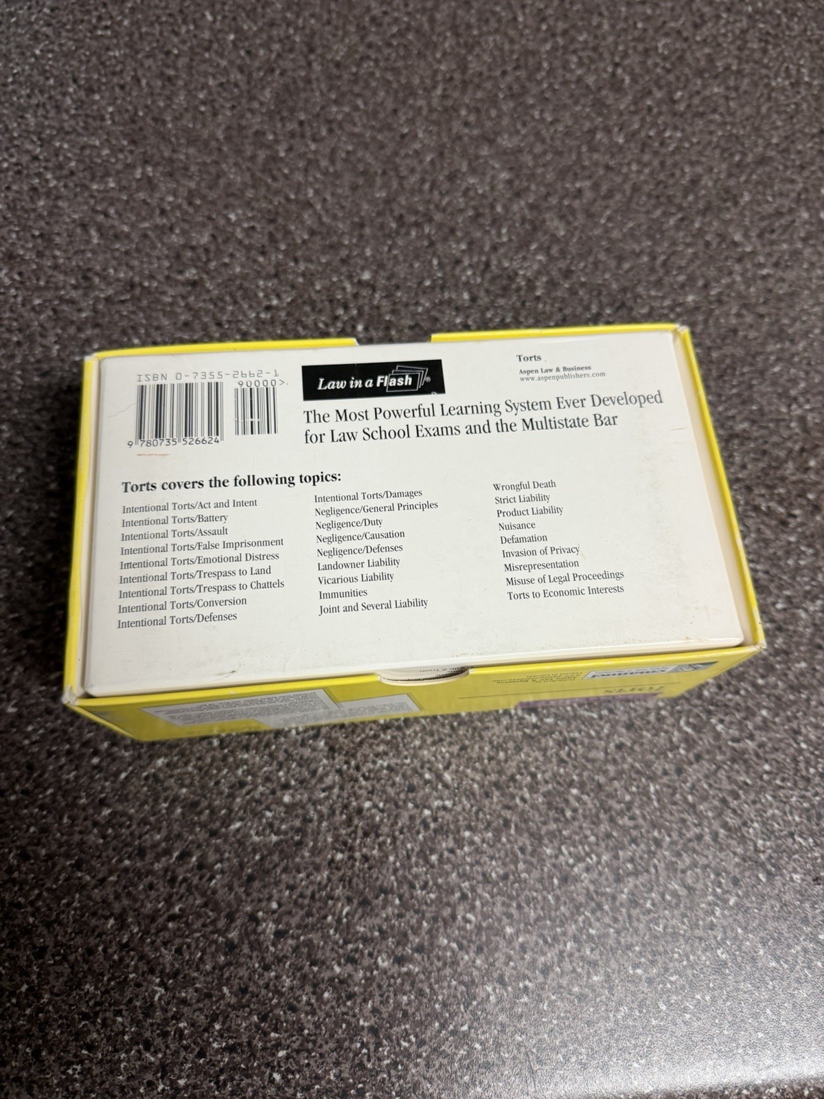 Law in a Flash Torts by Steven Emanuel Cards,Flash Cards