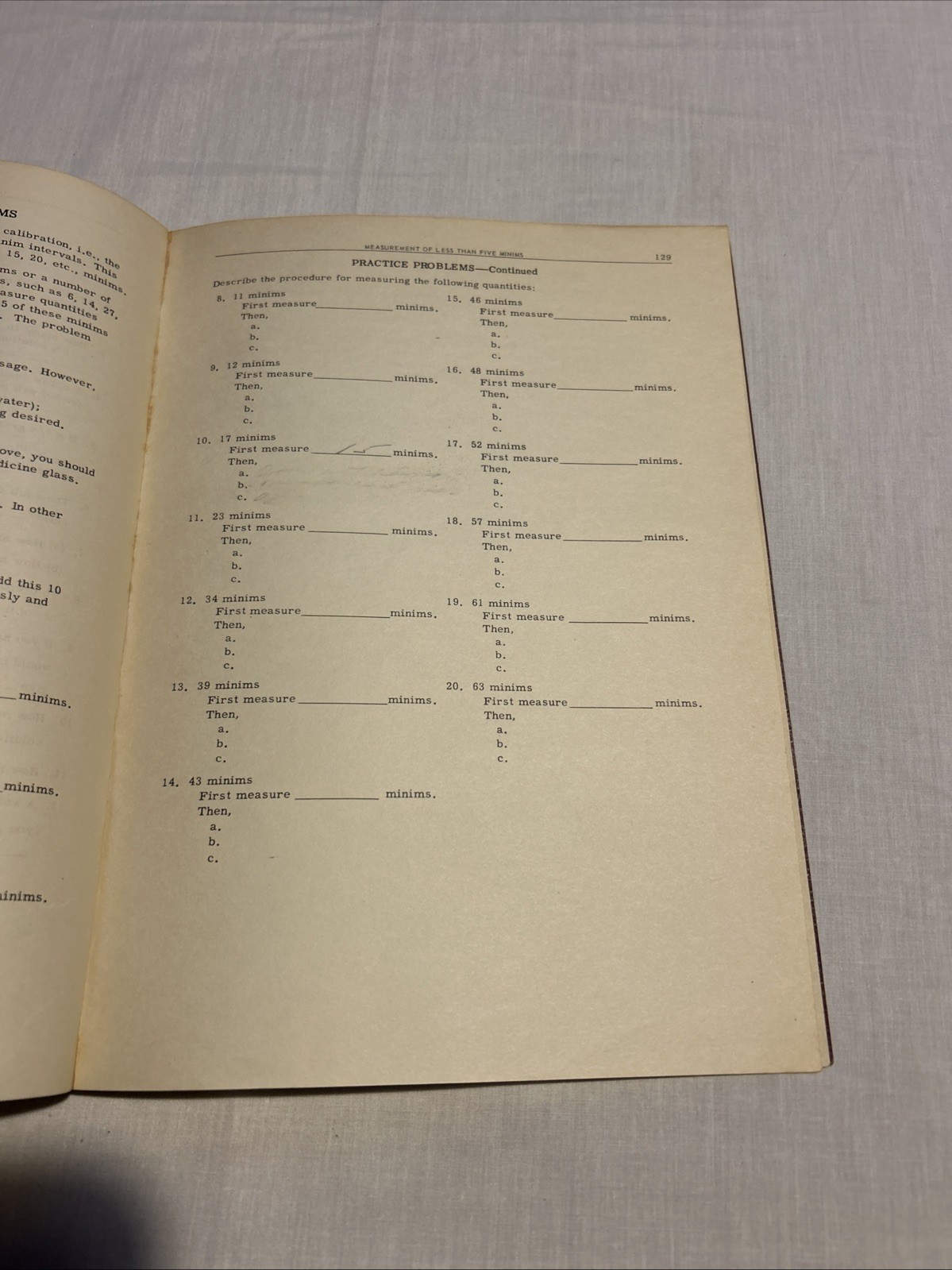 Vintage 1954 Nursing Arithmetic Textbook Ruth Jessee 4th Ed Annotated Ephemera
