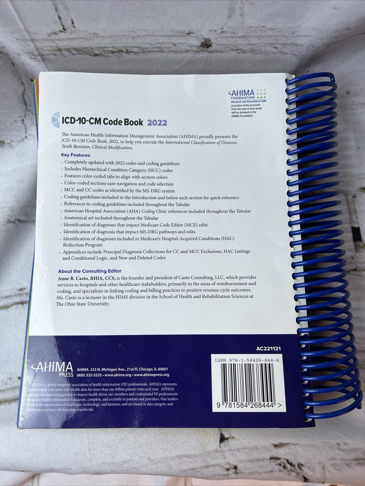 ICD-10-CM Code Book, 2022 Spiral Edition – Spiral-bound, by Casto Anne B.