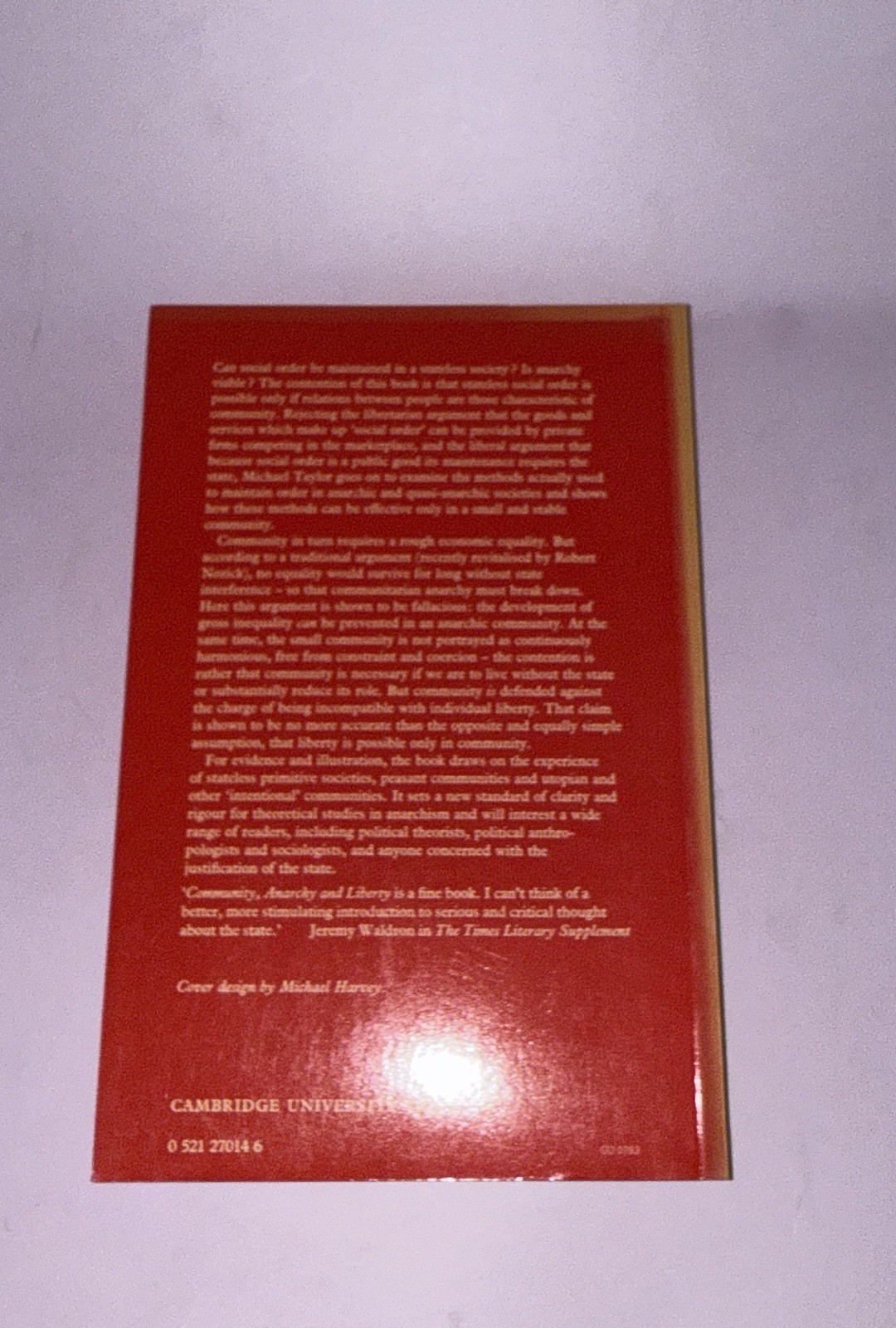 Michael Taylor COMMUNITY, ANARCHY & LIBERTY SC Book