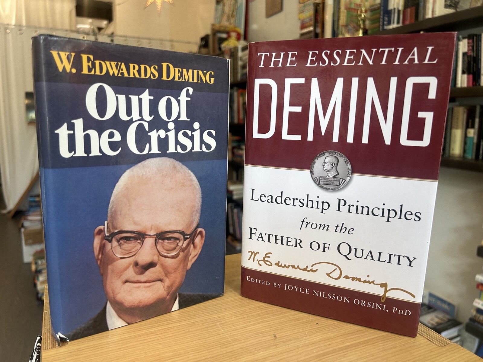 SIGNED W. Edwards Deming “Out of the Crisis” + “The Essential Deming”