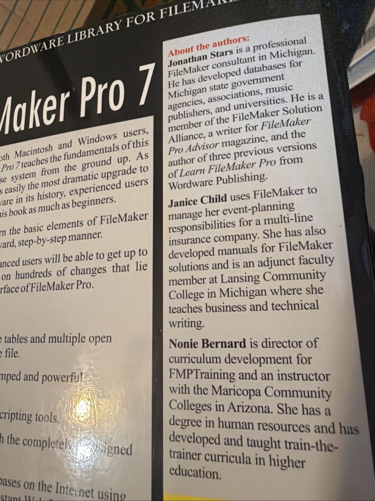 Learn Filemaker Pro 7 Worldwide Library Jonathan Stars Janice Child Paperback