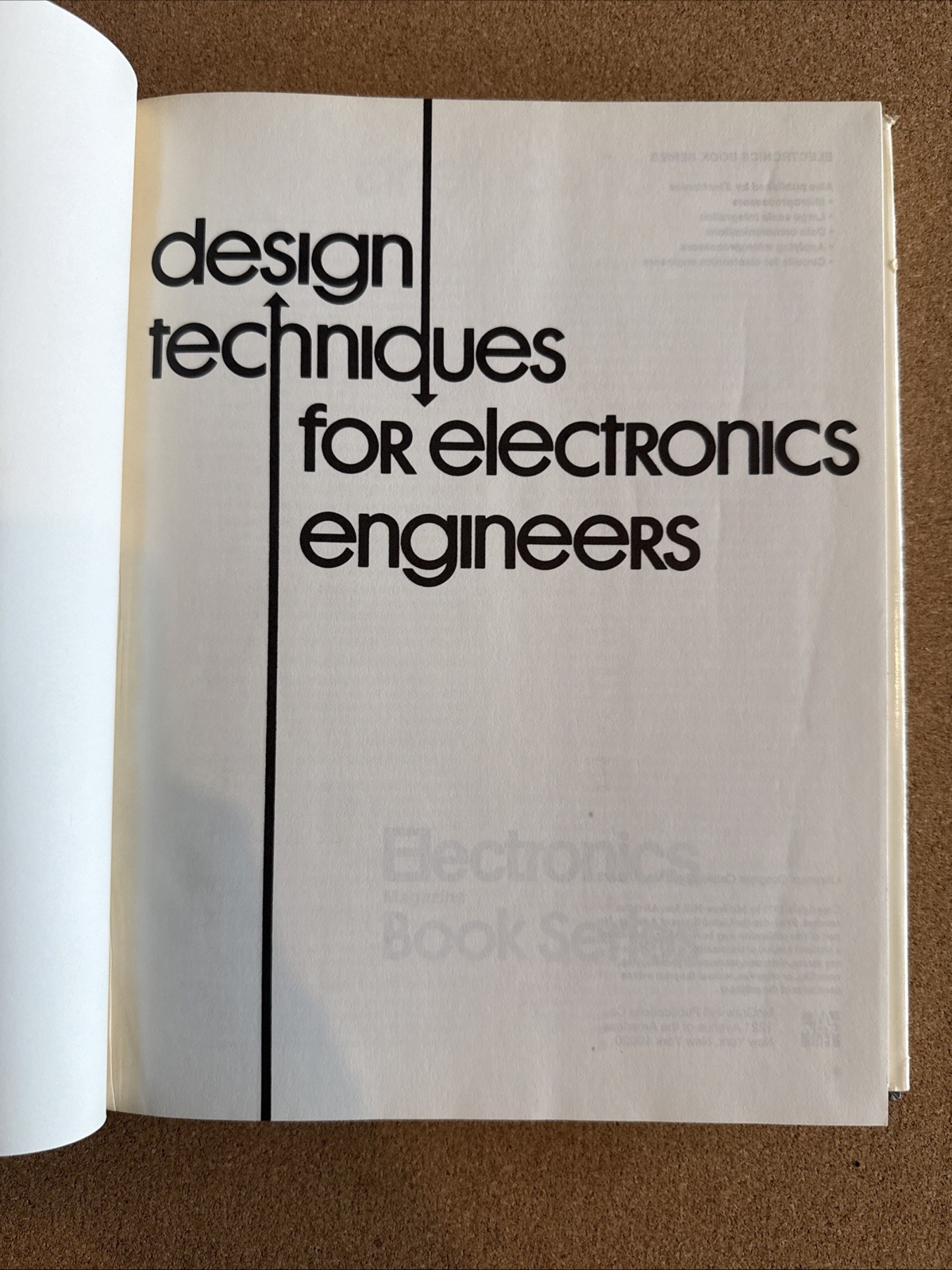 Design techniques for electronics engineers (Electronics book series) Vintage