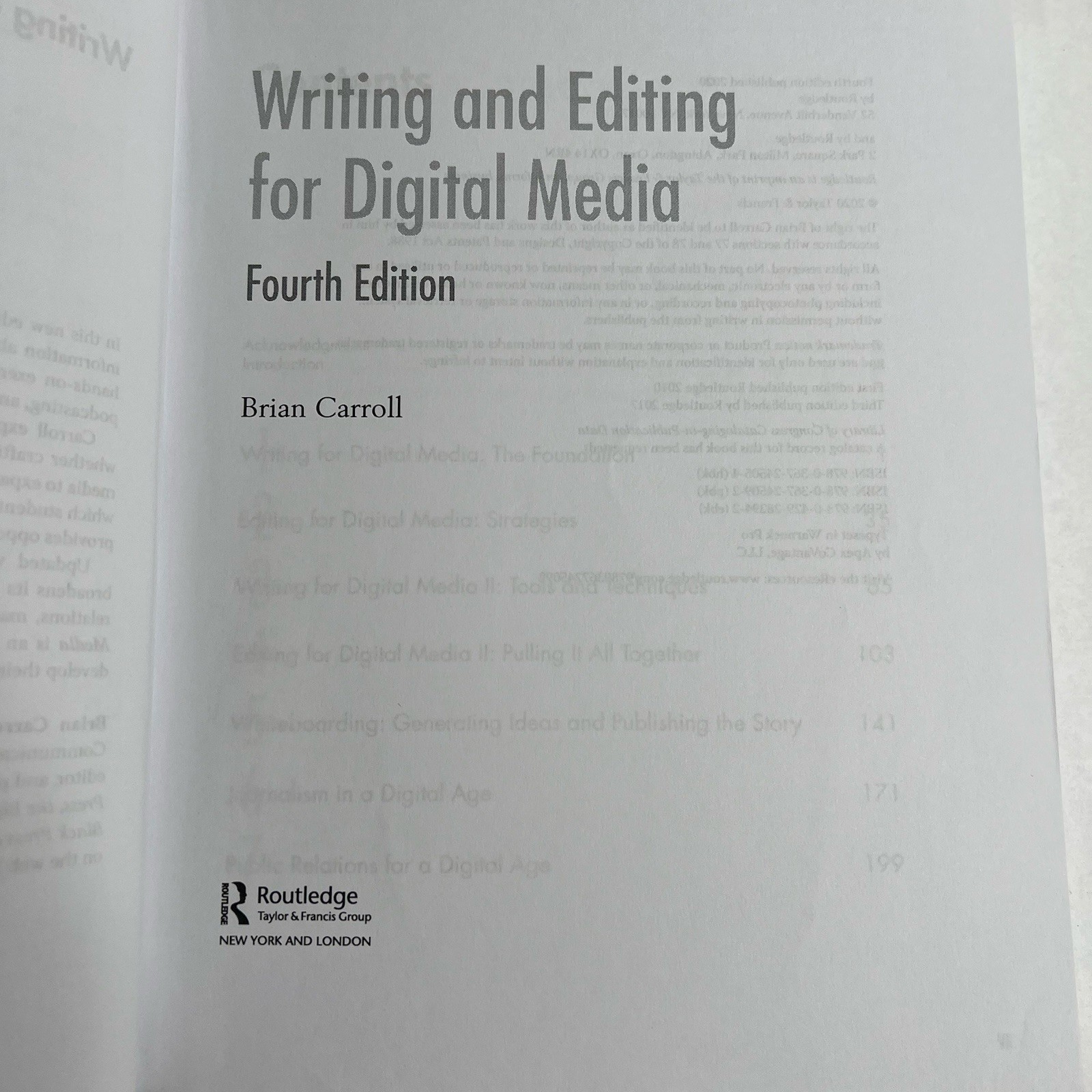 Writing and Editing for Digital Media by Brian Carroll (2019, Trade Paperback)