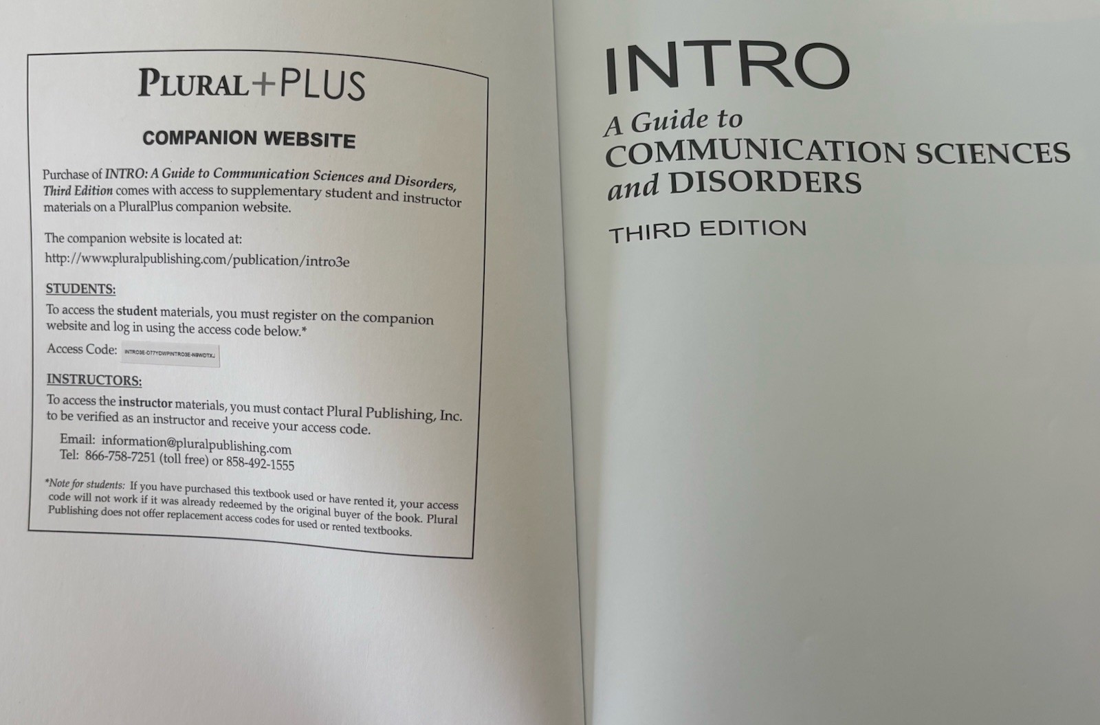 INTRO: A Guide to Communication Sciences and Disorders, Third Edition