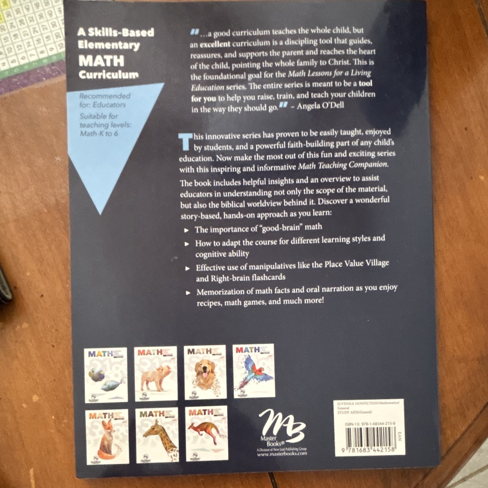 Master Books Math Lessons for a Living Education Teaching Companion Book