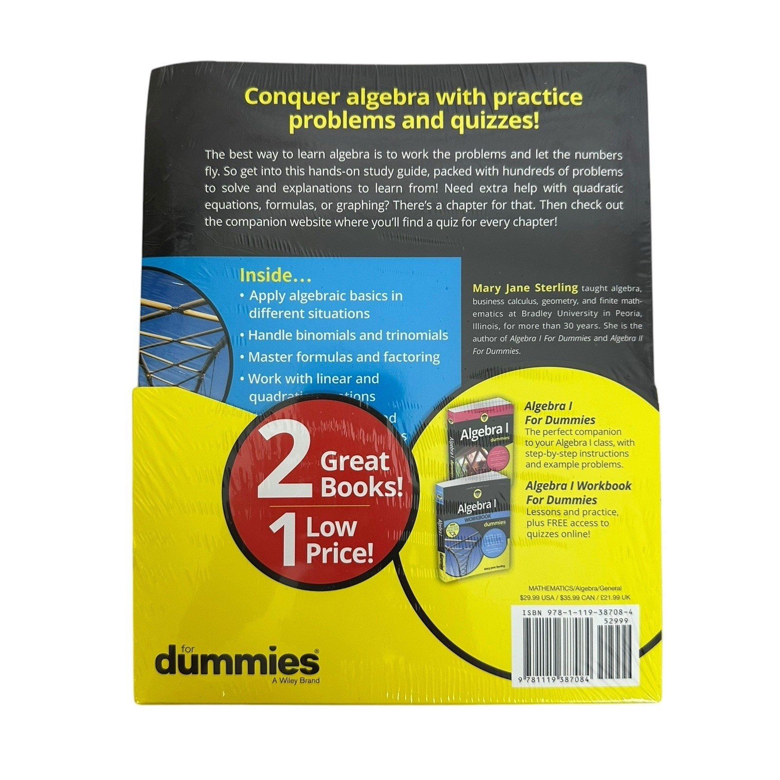 Algebra I for Dummies Book and Workbook Bundle by Mary Jane Sterling New
