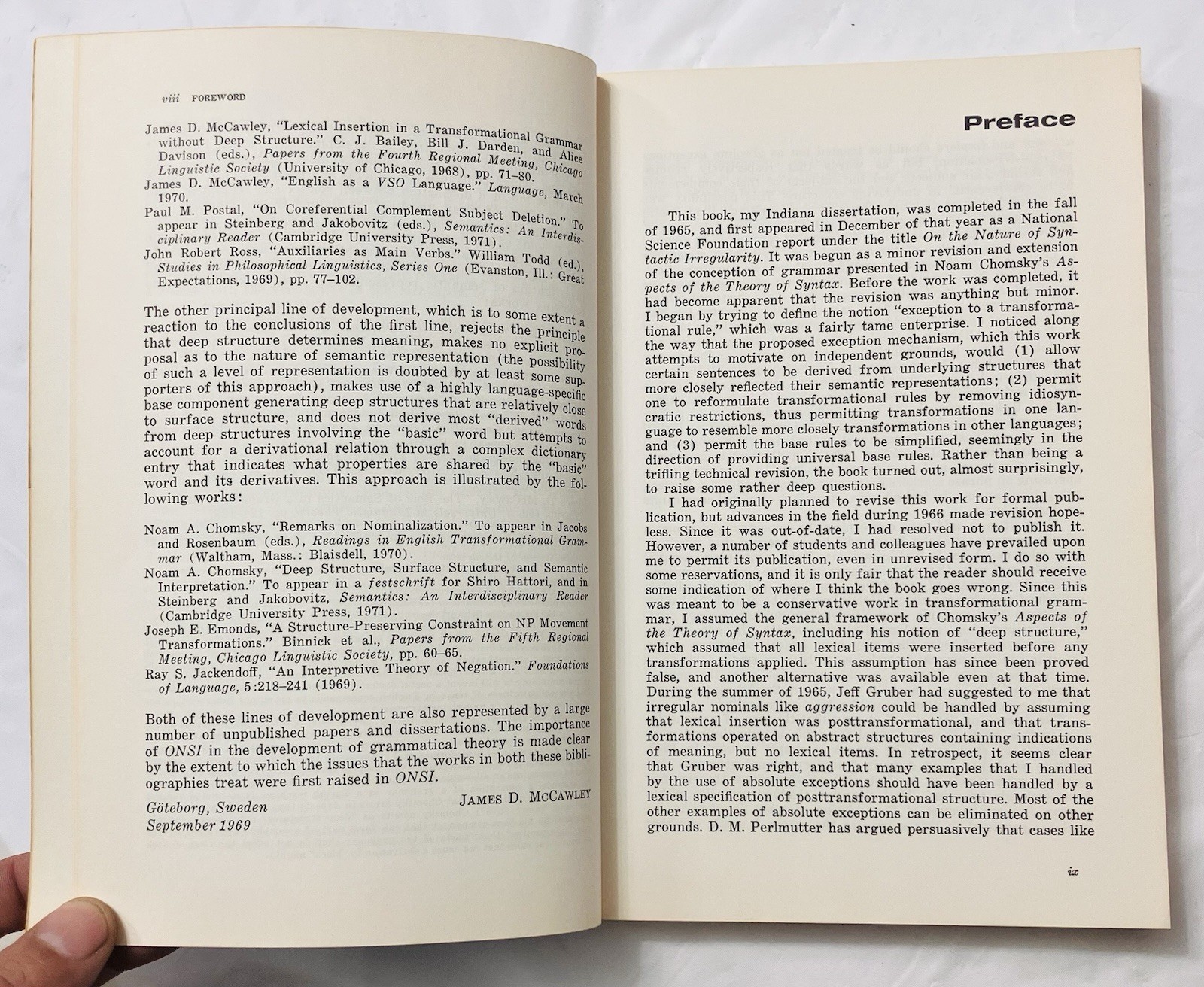 Irregularity in Syntax by George Lakoff (1970) Linguistics Paperback TSL Grammar