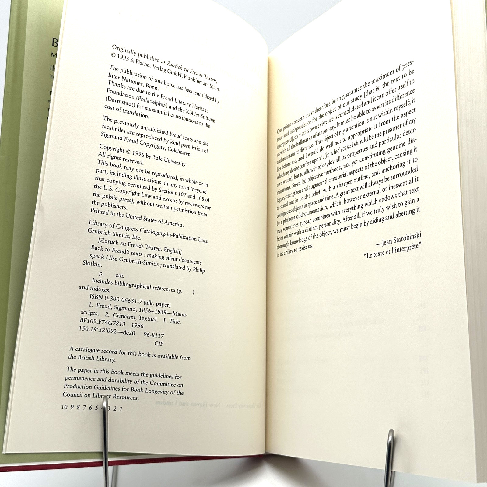 Back to Freud’s Texts Ilse Grubrich-Simitis Hardcover Yale University Press