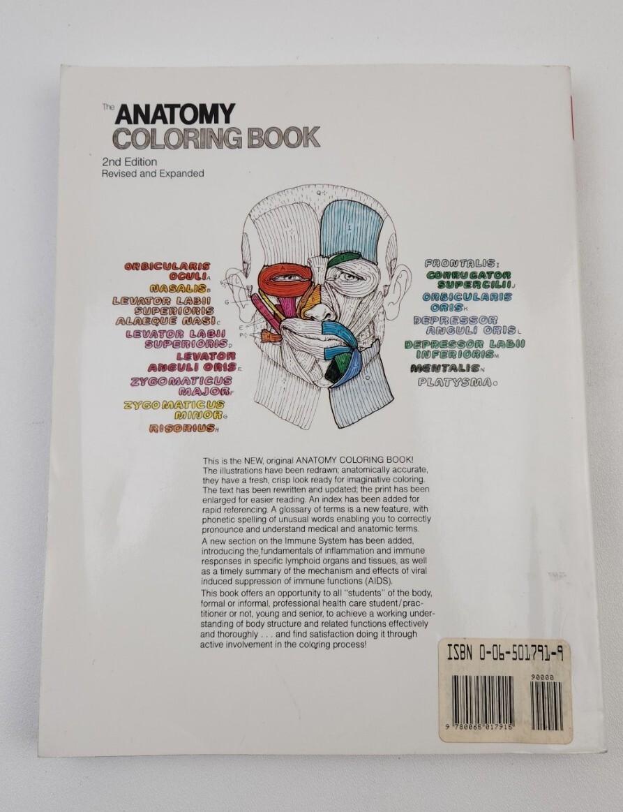 THE ANATOMY COLORING BOOK by Lawrence M. Elson and Wynn Kapit (1997 softcover)