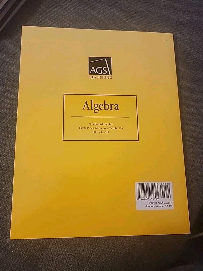 Algebra Student Workbook by A. G. S. Secondary & Answer Key (2006) AGS Paperback
