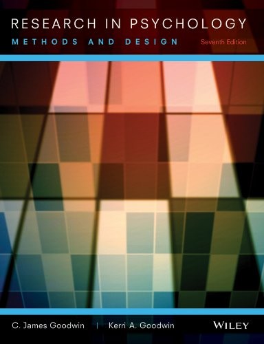 RESEARCH IN PSYCHOLOGY: METHODS AND DESIGN By C. James Goodwin & Kerri A. NEW