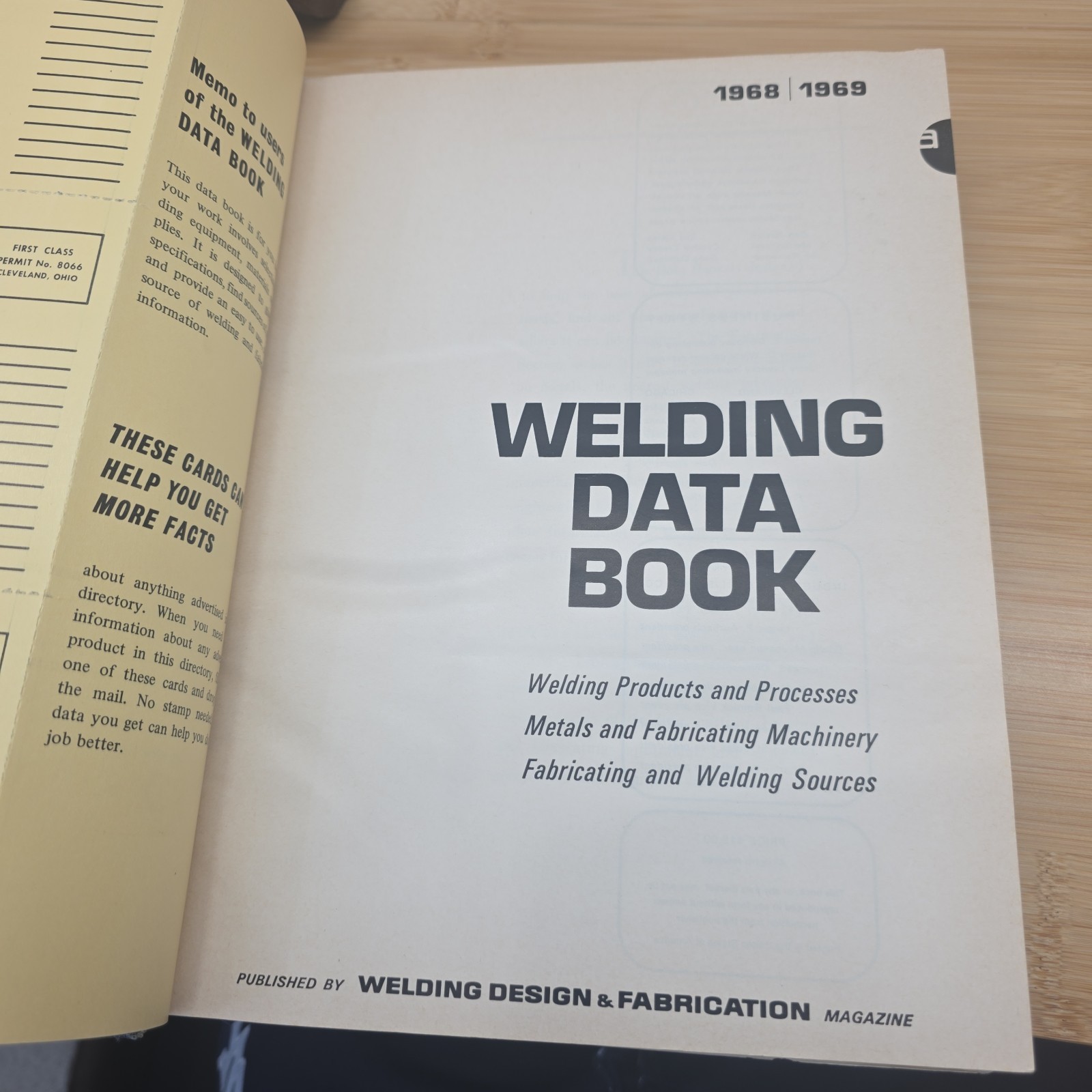 Vintage Welding Data Book 1968 1969 Welding Design Fabrication Magazine Hardover