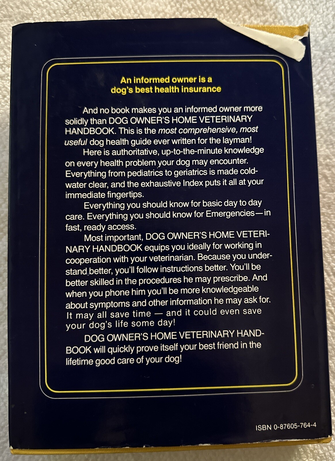 Dog Owner’s Home Veterinary Handbook Hardcover 364 Pages