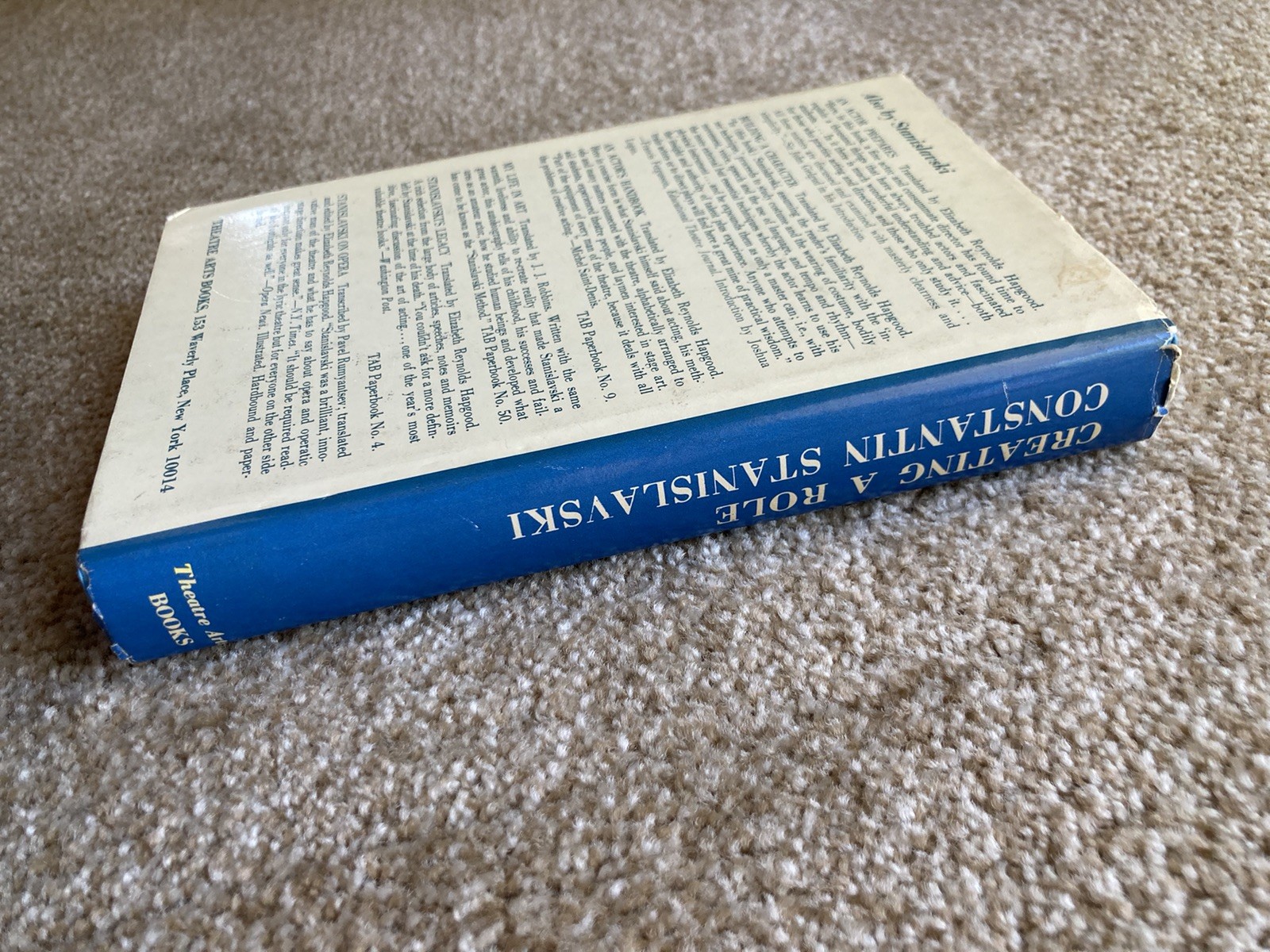 Creating a Role – Constantin Stanislavski – Hardcover 10th Printing 1983 Acting