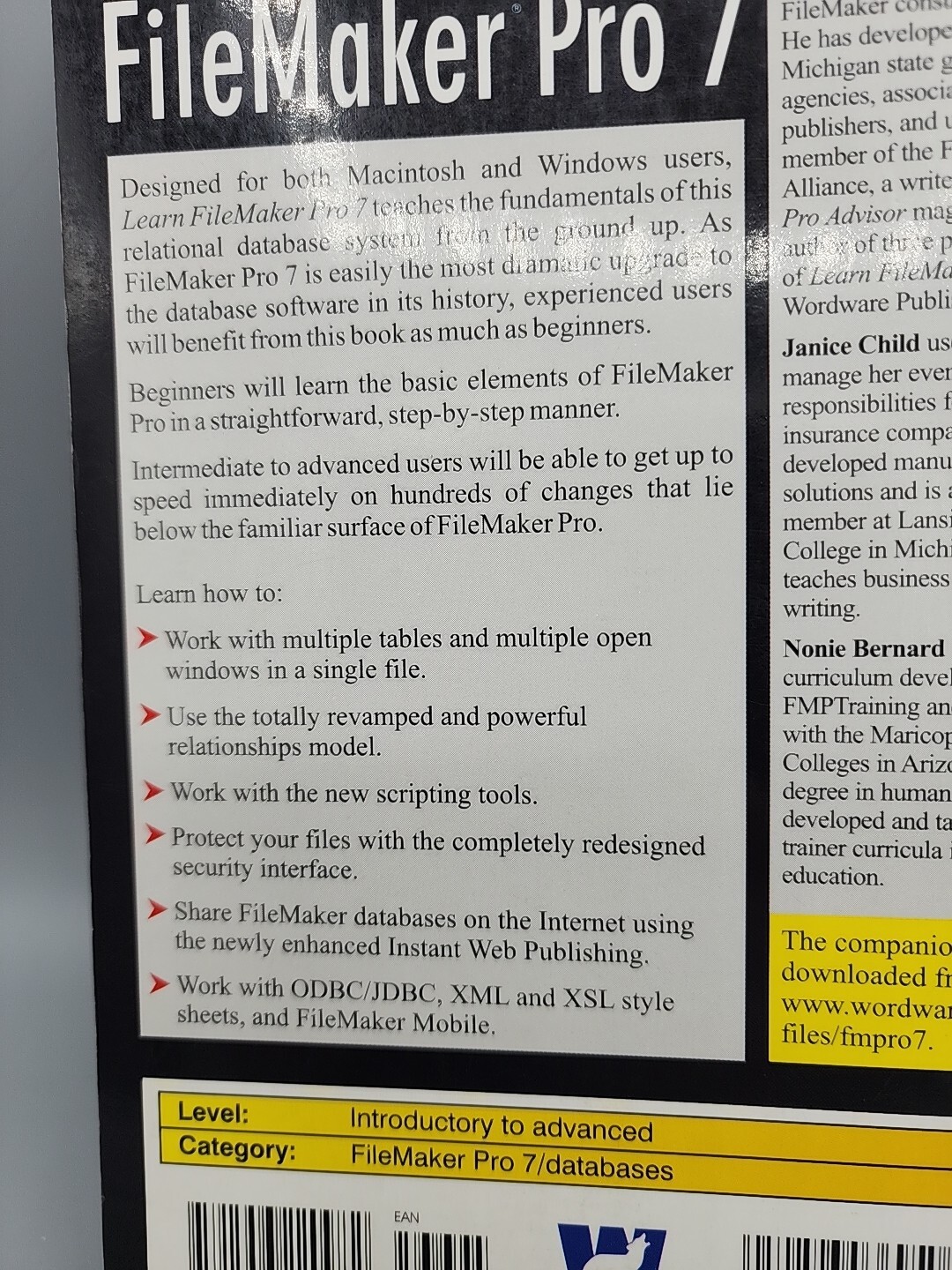 Learn Filemaker Pro 7 Worldwide Library Jonathan Stars Janice Child Paperback
