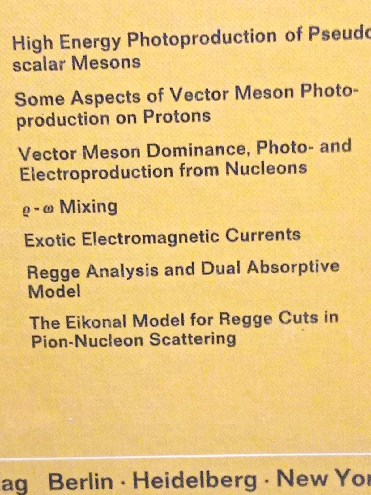 Springer Tracts In Modern Physics Vol. 63 (1972) G. Hoeler Very Good
