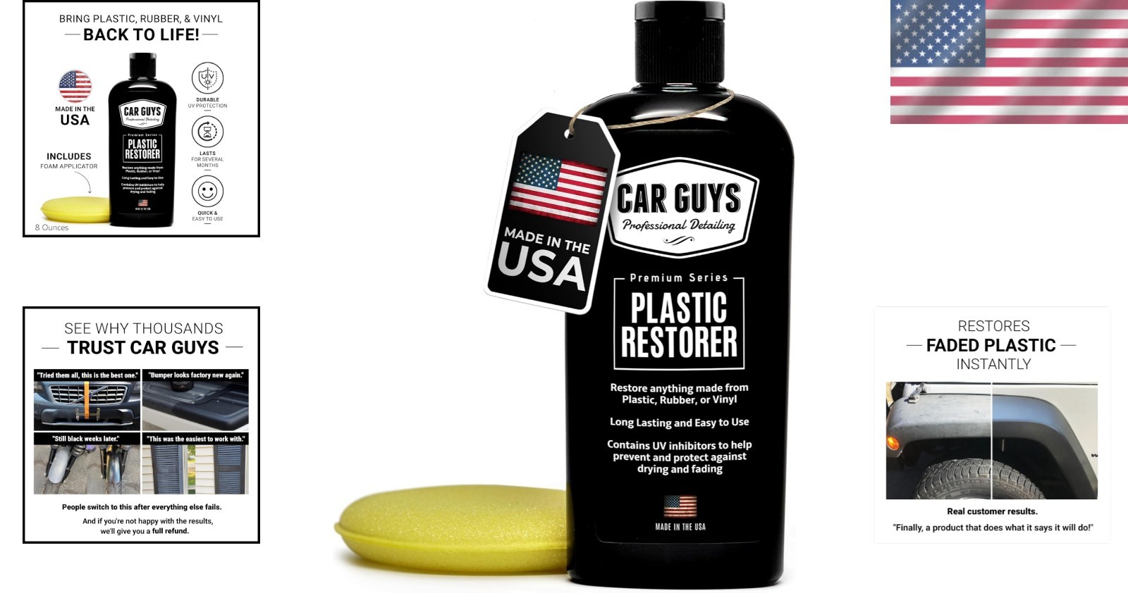 Long-Lasting Plastic, Rubber & Vinyl Restorer – 8 Oz Kit