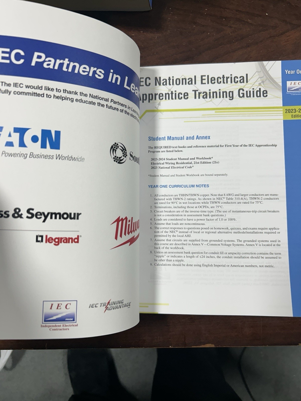 IEC Electrical Apprenticeship Curriculum: 1st year Student Manual 2023-2024 PB