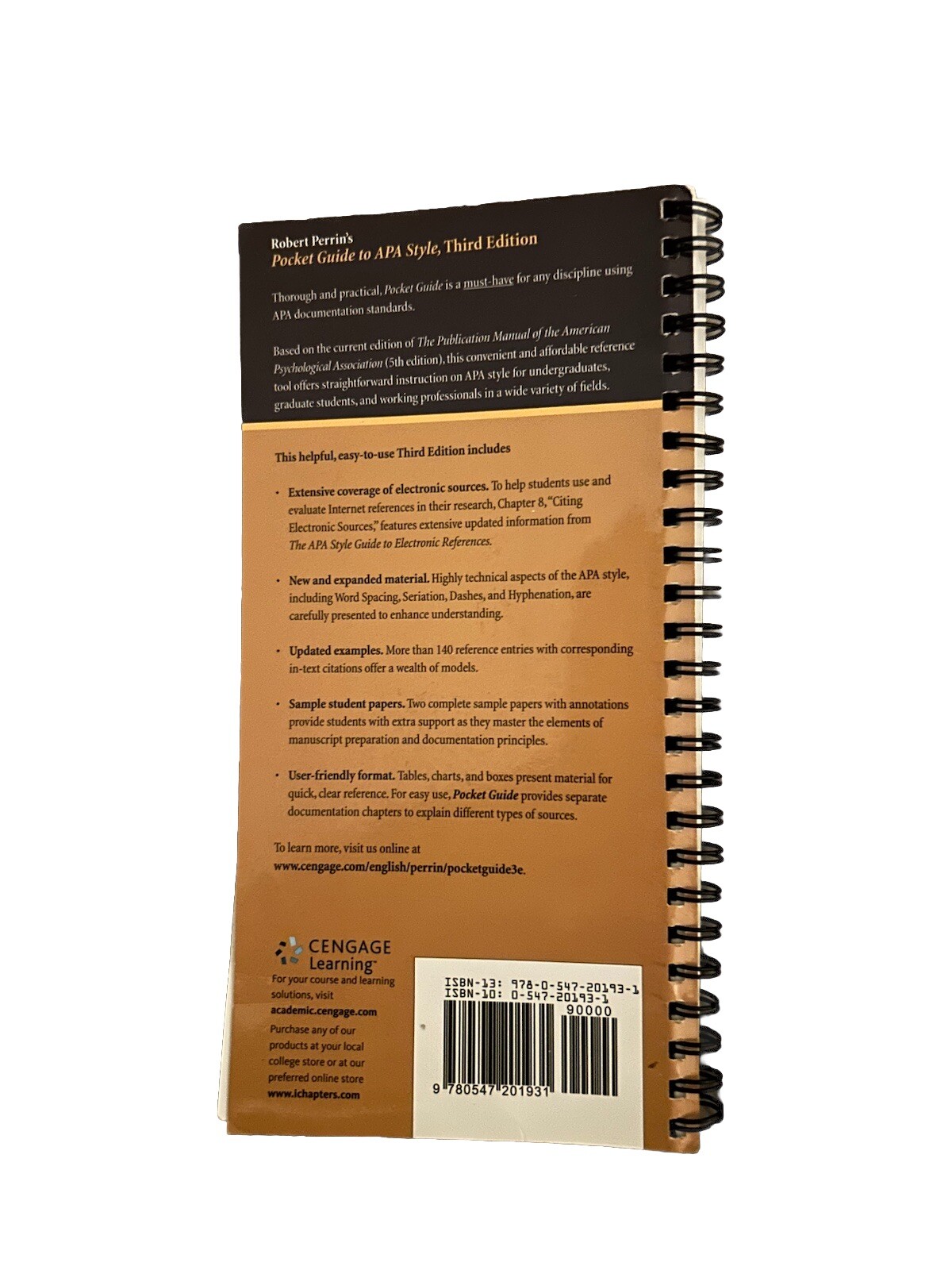 Pocket Guide to APA Style Spiral Bound By Robert Perrin