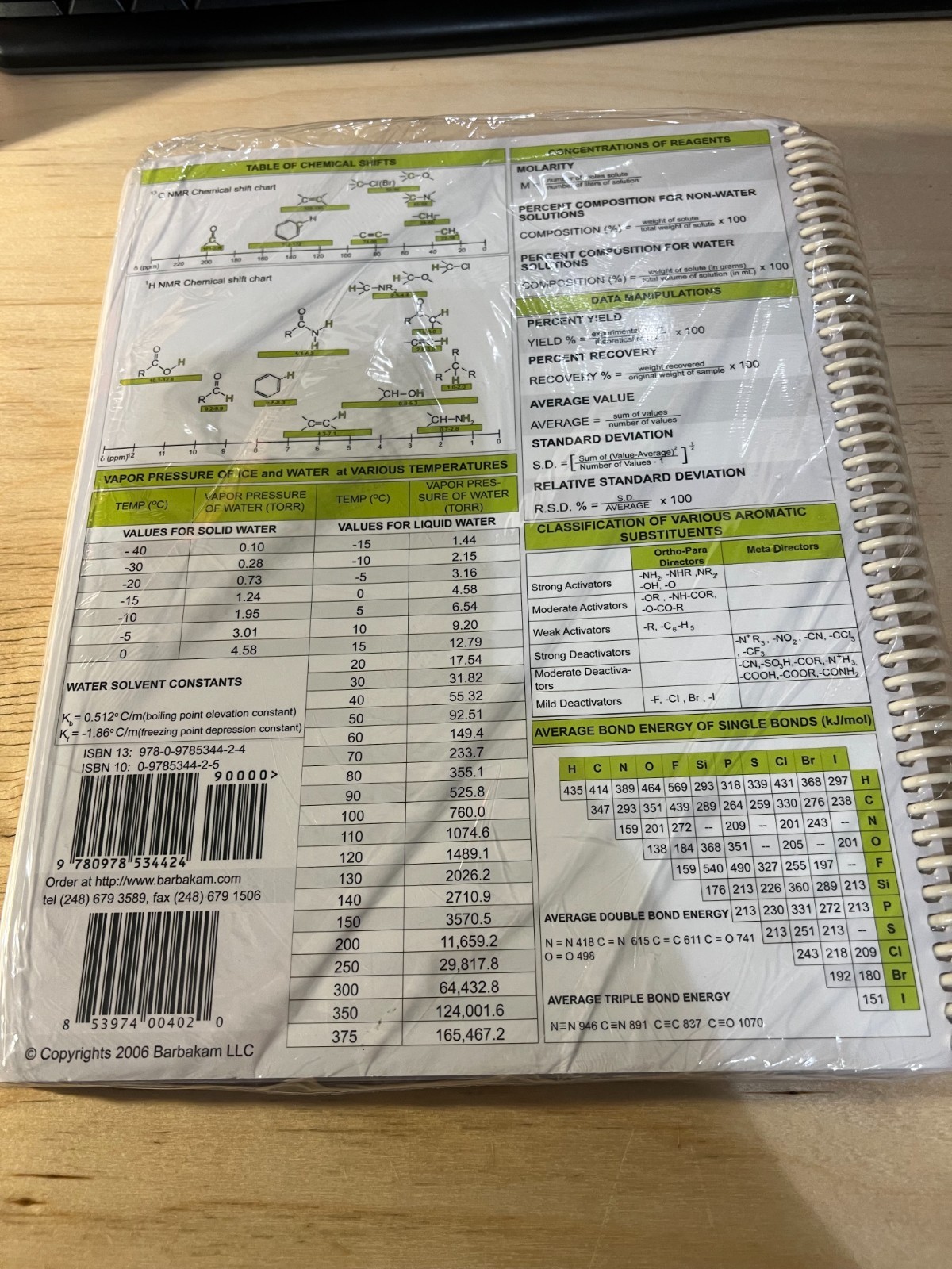 BARBAKAM Lab Notebook 100 Carbonless Pages Spiral Bound (Acceptable)