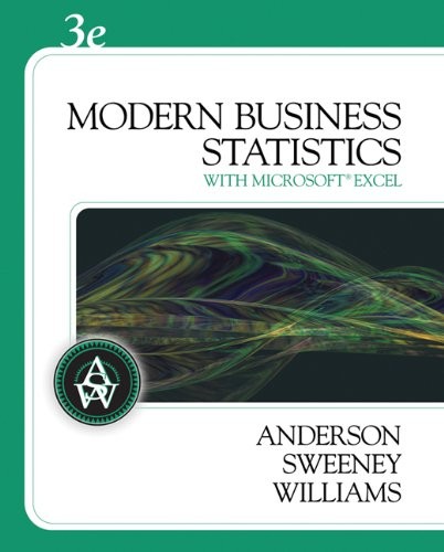 MODERN BUSINESS STATISTICS (WITH STUDENT -ROM) (AVAILABLE By David R. Anderson