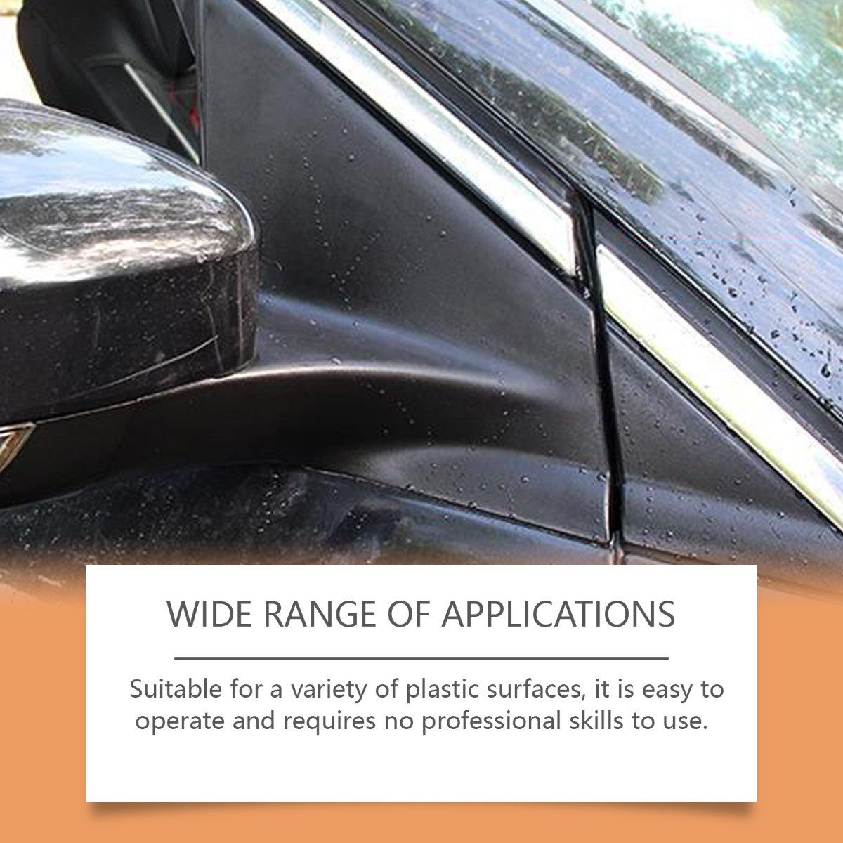 Black Plastic Polish Restorer for Cars, Auto Trim Care, Revive Faded Surfaces