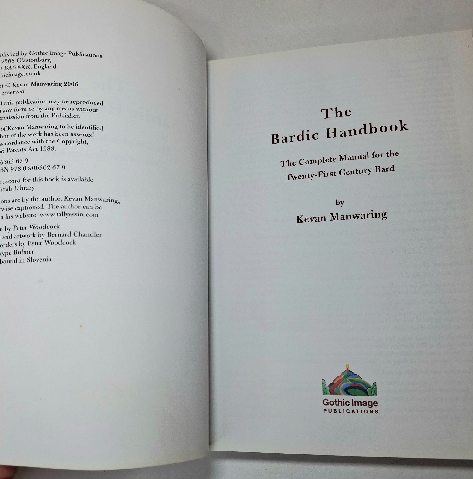 The Bardic Handbook – Kevan Manwaring – 2006 Gothic Image 1st Ed – Bard Manual