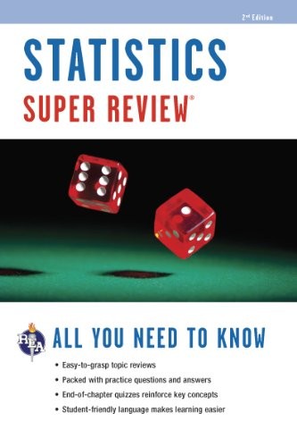 STATISTICS SUPER REVIEW (SUPER REVIEWS STUDY GUIDES) By Editors Of Rea EXCELLENT