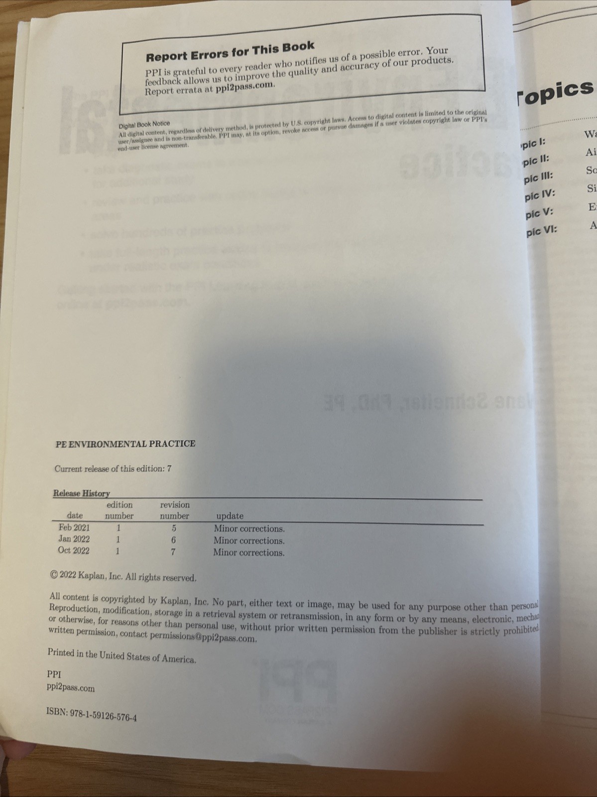 PPI PE Environmental Practice